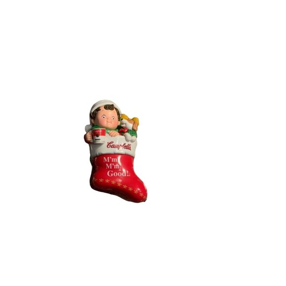 VERY CUTE! Campbell's Soup Christmas Ornament 2001 Kid In Stocking Collectible - Picture 5 of 14